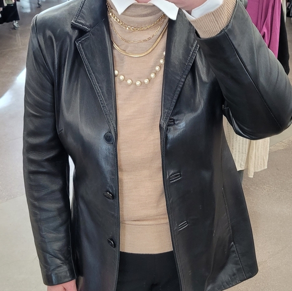 Vintage Danier Butter Leather Blazer sz 12 - Picture 9 of 9